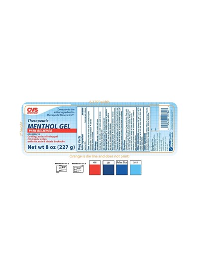 Product Label (Cvs Menthol Gel)